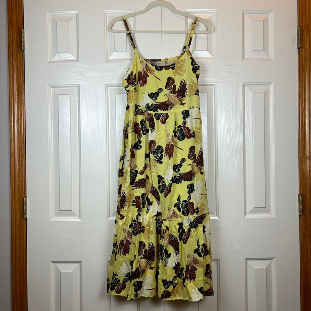 Patagonia Women's Tidal Threads Floral Tiered Midi Dress Adjustable Straps M
